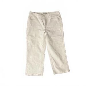 Chico’s Women’s White Stretch Wide-Leg Capri Jeans – Size 2.5